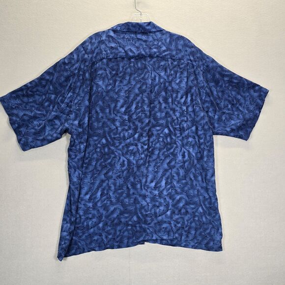 Hawaiian Rayon Shirt Mens XL Blue Aloha Floral Pineapple Connection - Picture 2 of 12